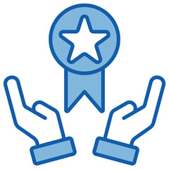 Honor Blue White Icon Illustration