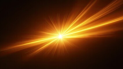 Obraz premium Bright glowing light streaks emanating from a central source, radiating outward across a dark, contrasting background.