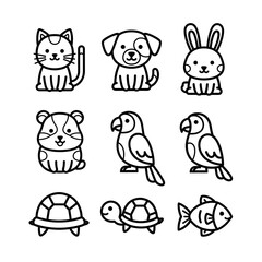 set of funny animals
