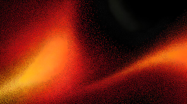 Abstract red orange black grainy background design with glowing color gradient shape on dark noise texture backdrop, banner header cover poster design, copy space Stock Illustration