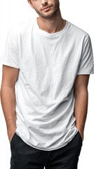 Fototapeta premium Man in blank white t shirt