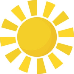 Stylized Yellow Sun With Jagged Rays On A Transparent Background
