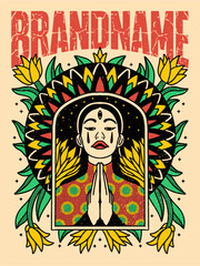 tshirt illustration design women mandala