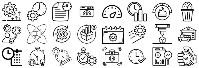 Business Efficiency and Time Management Icons