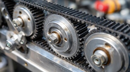 Fototapeta premium Closeup industrial transmission gears
