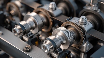 Fototapeta premium Closeup industrial machinery parts