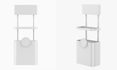 Super Market Display Stand Isolated On White Background. 3d illustration
