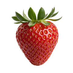 Ripe Strawberry Close Up Transparent Background Fresh Fruit