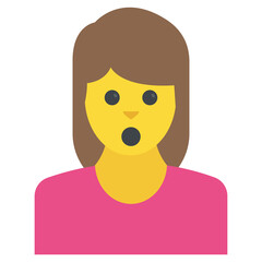 Surprised Woman With Brown Hair And Pink Top Expressing Shock And Amazement With Wide Eyes And Open Mouth Against A Transparent Background