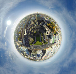 Tiny Planet of Saint Petersburg, Kazan Cathedral and Nevsky Prospekt