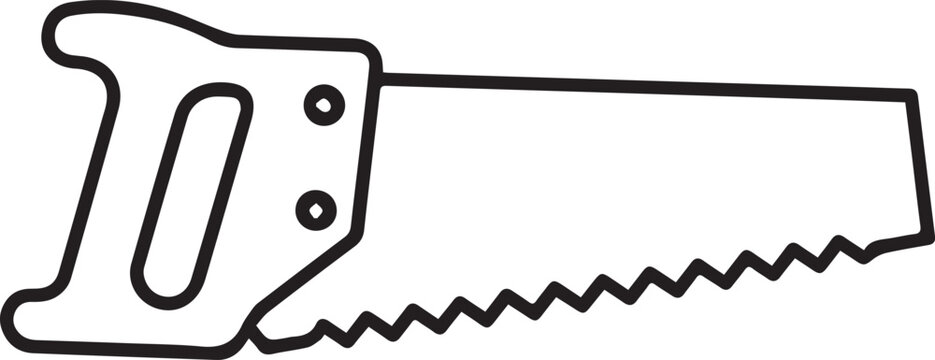 Hand saw tool illustration ready for your creative projects, DIY woodworking, carpentry equipment, construction materials, home improvement and professional designs