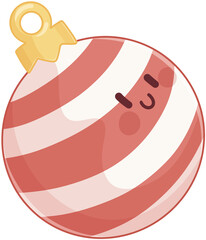 Cute Christmas ornament ball with smiling face