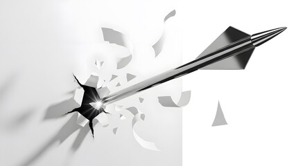 Vector illustration of a black sword and arrow silhouette symbol design