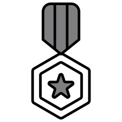Badge Grey Icon Illustration