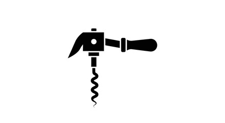 A simple black silhouette icon of a lever-style corkscrew wine opener against a plain white background.
