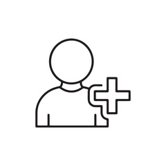 Fototapeta premium Outline icon to add, create, or register a new user or account profile. 