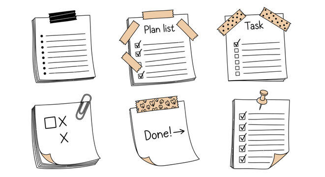 Checklist planner notes tasks to do list reminders schedule organization stationery office supplies memo pads