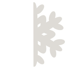Pure White Paper Cut Snowflake Icon for Christmas and Holiday Card