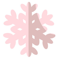Delicate Pink Pastel Paper Cut Snowflake for Winter Design