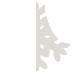 Two-Tone Paper Cut Effect Snowflake with Shadow, White and Grey