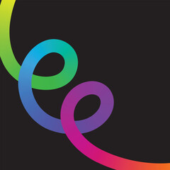 Obraz premium Abstract backdrop featuring colorful flowing lines, 3D gradient waves, and smooth geometric curves in a rainbow ribbon style