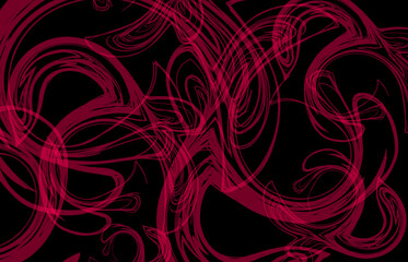Red Neon Swirl Abstract Background – Glowing Line Art, Digital Abstract Design