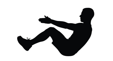 Abstract geometric shapes and lines in a dynamic composition with a distinctive silhouette element