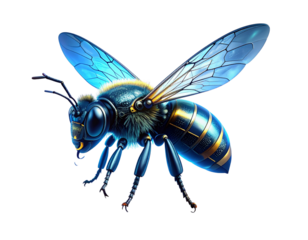 Futuristic Cybernetic Bee with Tech Lab Elements
