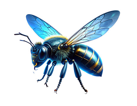 Futuristic Cybernetic Bee with Tech Lab Elements