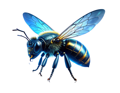 Futuristic Cybernetic Bee with Tech Lab Elements