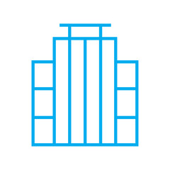 Office icon or logo isolated sign symbol vector illustration. Residential building icon, residential building line art simple line art of residential building. Simple drawing of a tall office building