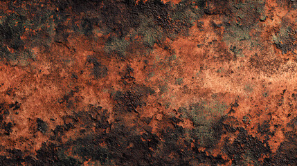 old grunge copper bronze , rusty metal texture , dark black background effect, 3D paint Stock Illustration