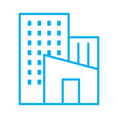 Office icon or logo isolated sign symbol vector illustration. Residential building icon, residential building line art simple line art of residential building. Simple drawing of a tall office building