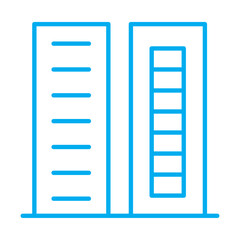 Office icon or logo isolated sign symbol vector illustration. Residential building icon, residential building line art simple line art of residential building. Simple drawing of a tall office building