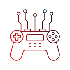 Ai Gaming icon with white background vector stock illustration