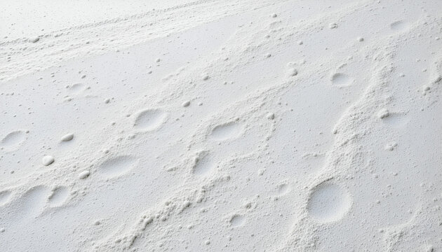 Abstract surface with cratered texture evokes lunar landscape or pristine white sand dunes, ideal for science, space exploration, or minimalist backgrounds
