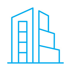 Office icon or logo isolated sign symbol vector illustration. Residential building icon, residential building line art simple line art of residential building. Simple drawing of a tall office building