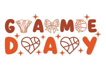 Game Day Basketball Heart T-Shirt - Sports Bow Love Tee