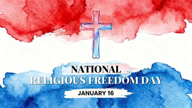 Watercolor cross, representing religious freedom, respect for faith, and cultural tolerance, is suitable for religious and cultural activities, as well as social welfare promotional materials.
