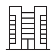 Office icon or logo isolated sign symbol vector illustration. Residential building icon, residential building line art simple line art of residential building. Simple drawing of a tall office building