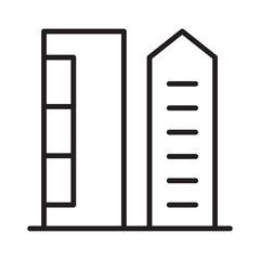 Office icon or logo isolated sign symbol vector illustration. Residential building icon, residential building line art simple line art of residential building. Simple drawing of a tall office building © Azadur