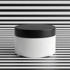 Minimalist White Cosmetic Cream Jar Packaging Blank Isolated background