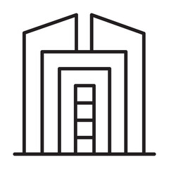 Office icon or logo isolated sign symbol vector illustration. Residential building icon, residential building line art simple line art of residential building. Simple drawing of a tall office building