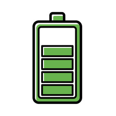 Battery Power Icon Showing Medium Charge Level Status Graphic Design Element