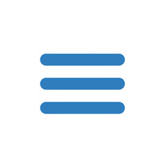 Obraz premium Three Blue Horizontal Lines Icon Classic Menu Symbol User Interface Element