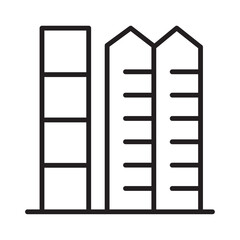 Office icon or logo isolated sign symbol vector illustration. Residential building icon, residential building line art simple line art of residential building. Simple drawing of a tall office building
