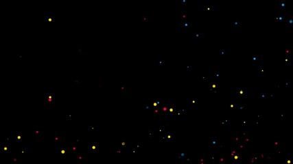 Cyan Magenta Yellow Dots on Black Background particles - Powered by Adobe