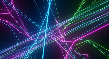 Abstract neon laser light trails background for modern technology and futuristic designs concept art