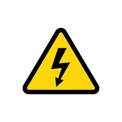 Warning Sign High Voltage Electric Shock Hazard Symbol Yellow Triangle Caution