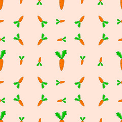 Seamless Carrot Pattern on Pink Background